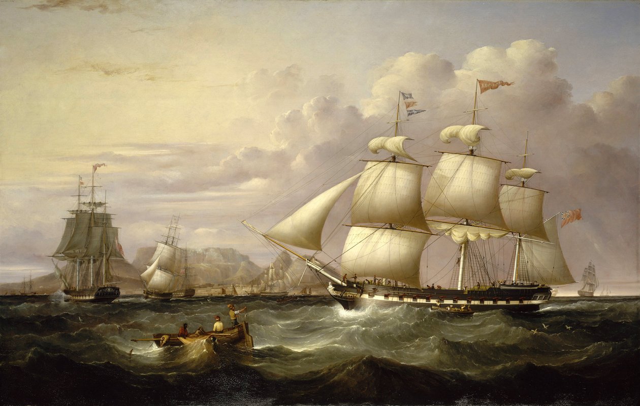 Itä-Intian komppanian kauppalaiva "Eufrat", joka rakennettiin Liverpoolissa (Englannissa) vuonna 1834, tekijältä Samuel Walters