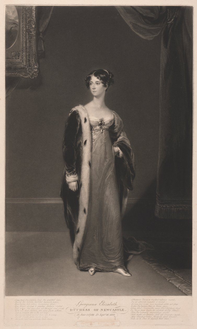 Georgiana Elizabeth Newcastlen herttuatar tekijältä Samuel William Reynolds