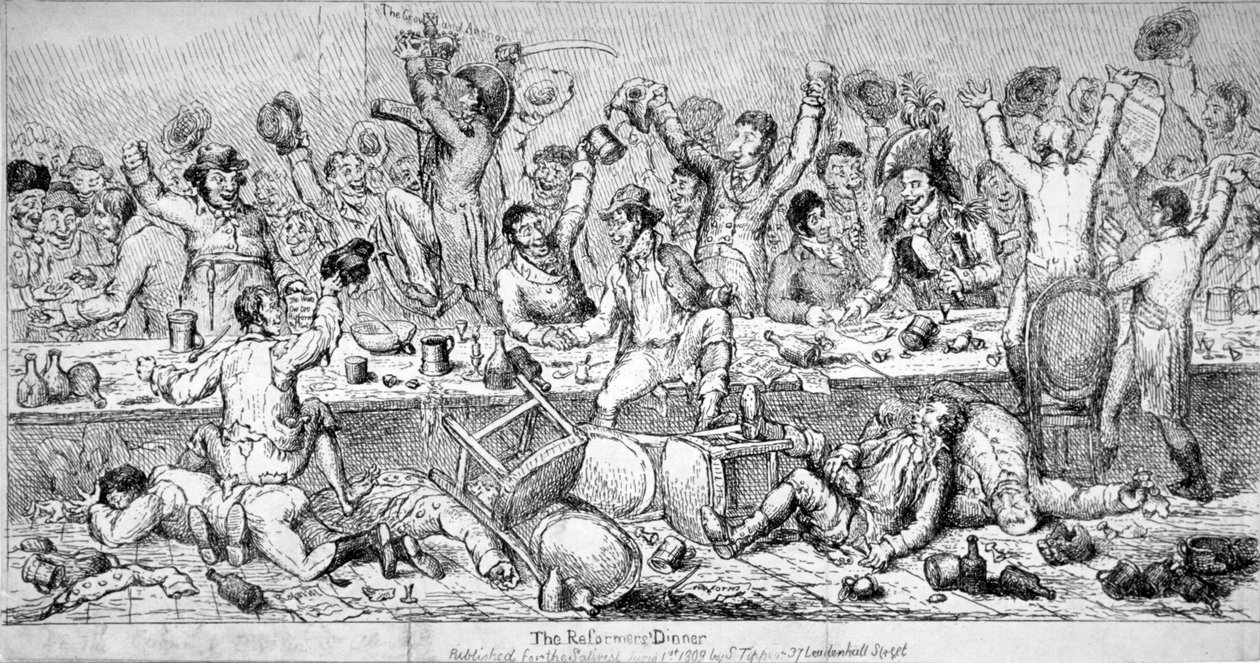 Uskonpuhdistajien illallinen, 1809 tekijältä Samuel de Wilde
