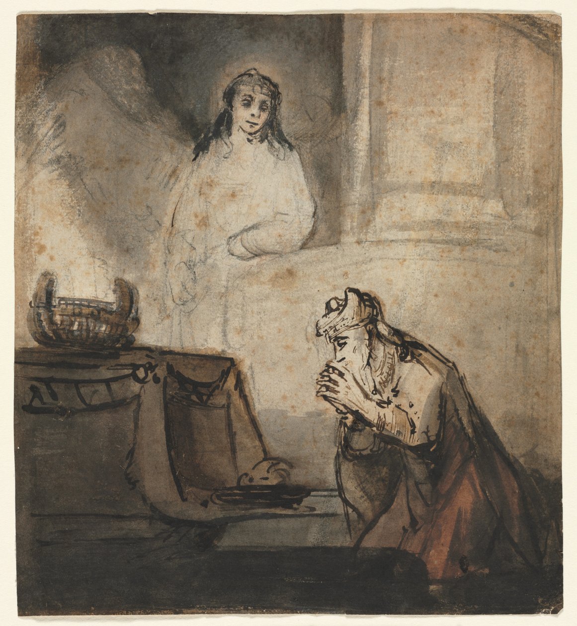 Enkeli ilmestyy Sakariasille, 1600-luvun kolmas neljännes. tekijältä Samuel van Hoogstraten