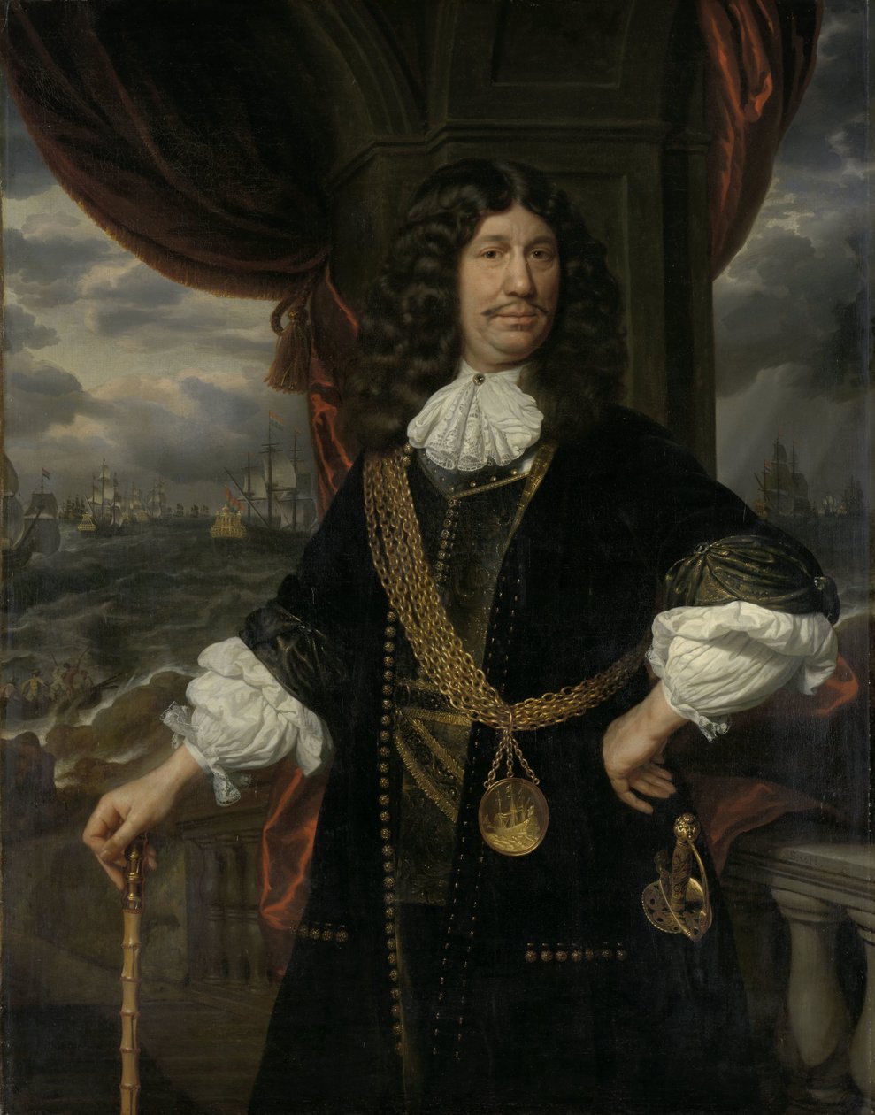 Mattheus van den Broucken (1620-1685) muotokuva. Intian valtuutettu tekijältä Samuel van Hoogstraten