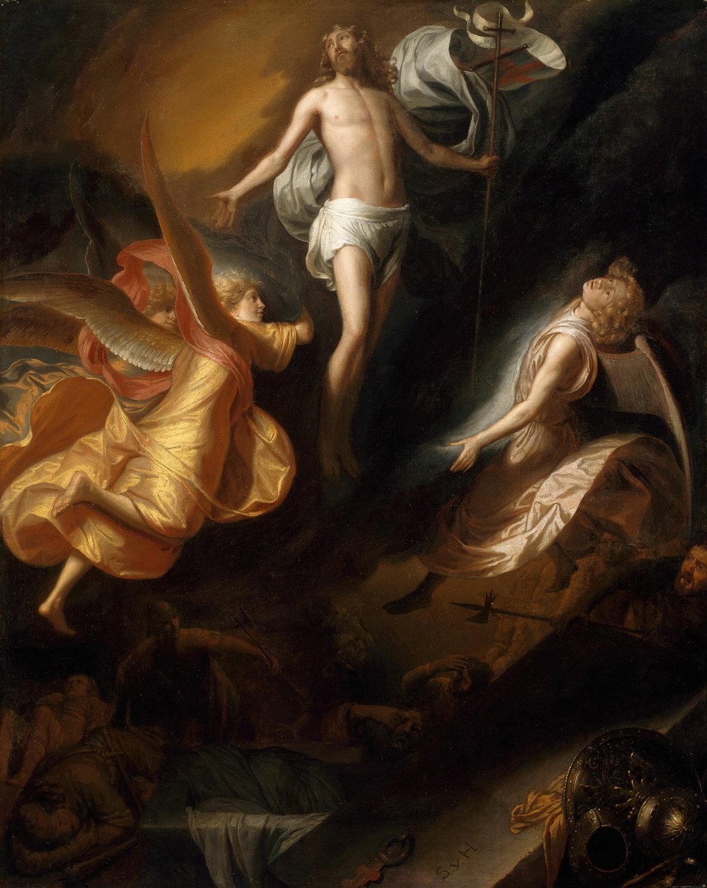 Kristuksen ylösnousemus, 166570. tekijältä Samuel van Hoogstraten
