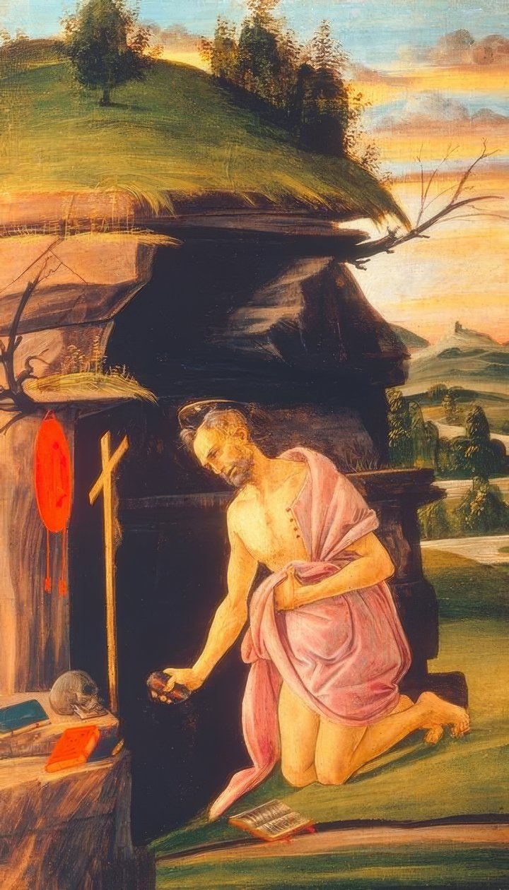 Der heilige Hieronymus in der Wüste tekijältä Sandro Botticelli