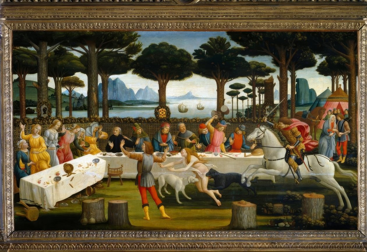 Die Geschichte des Nastagio degli Onesti III tekijältä Sandro Botticelli