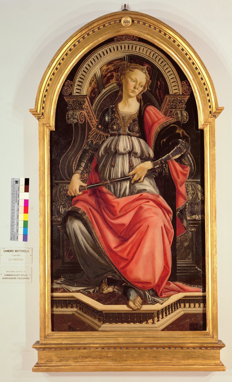 Fortitude (Kuuden hyveen paneeli, joka tilattiin Kauppiaskiltasalin kammioon) 1470 tekijältä Sandro Botticelli