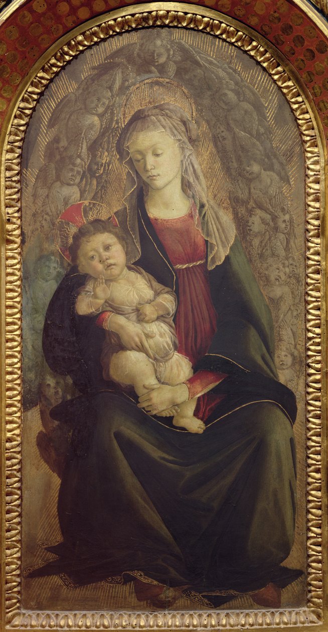 Madonna and Child in Glory (tempera paneelissa) (katso lisätietoja numerosta 107250) tekijältä Sandro Botticelli