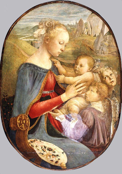 Madonna ja lapsi kahden enkelin kanssa tekijältä Sandro Botticelli