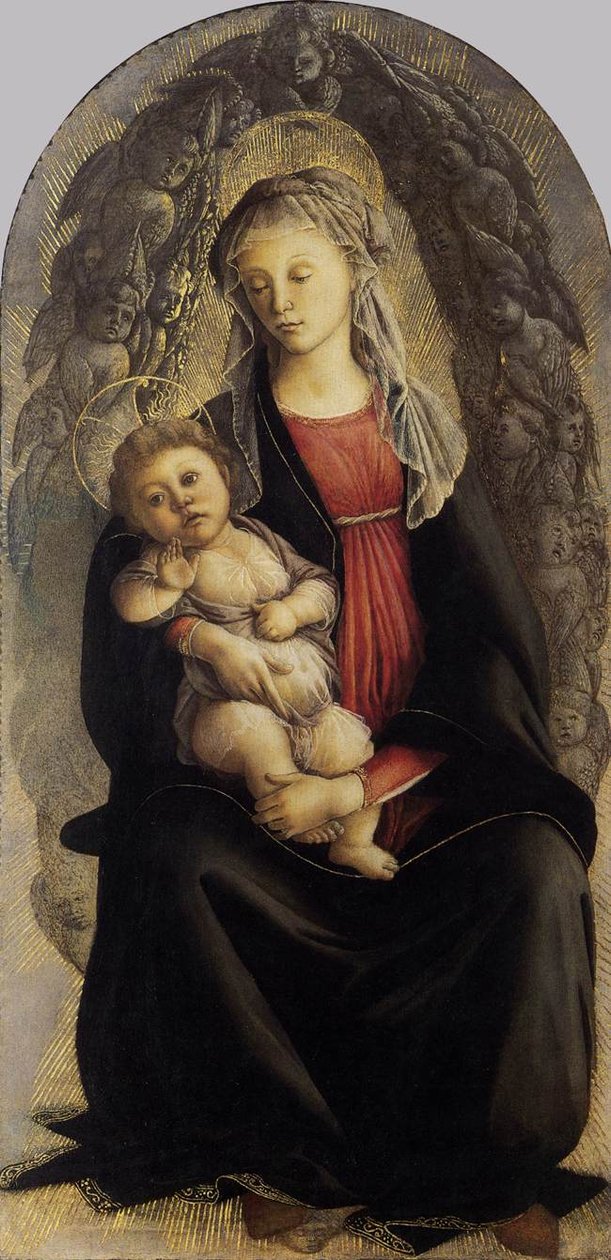 Madonna kunniassa Seraphimin kanssa tekijältä Sandro Botticelli