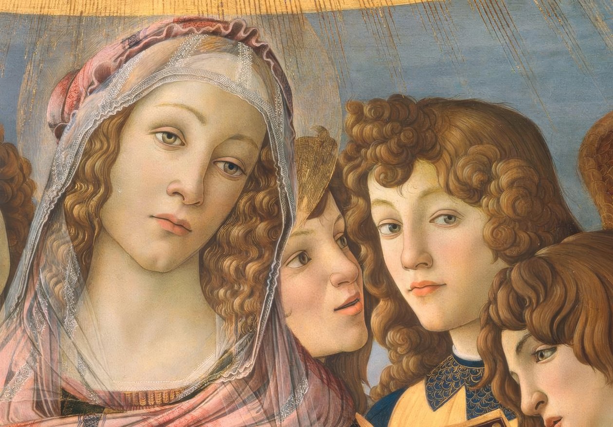Maria mit dem Kinde und sechs Engeln tekijältä Sandro Botticelli