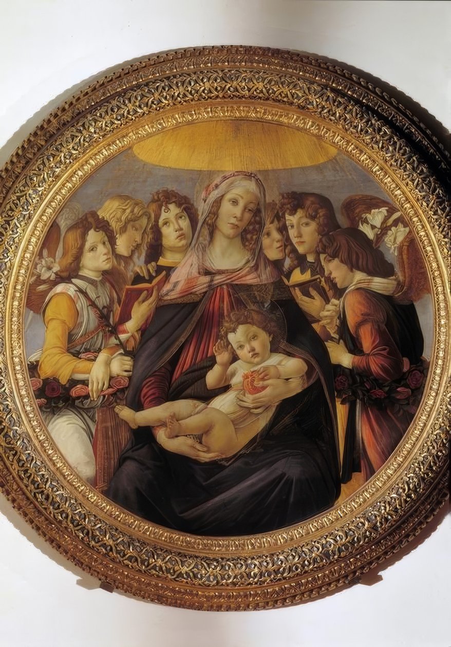 Maria mit dem Kinde und sechs Engeln tekijältä Sandro Botticelli