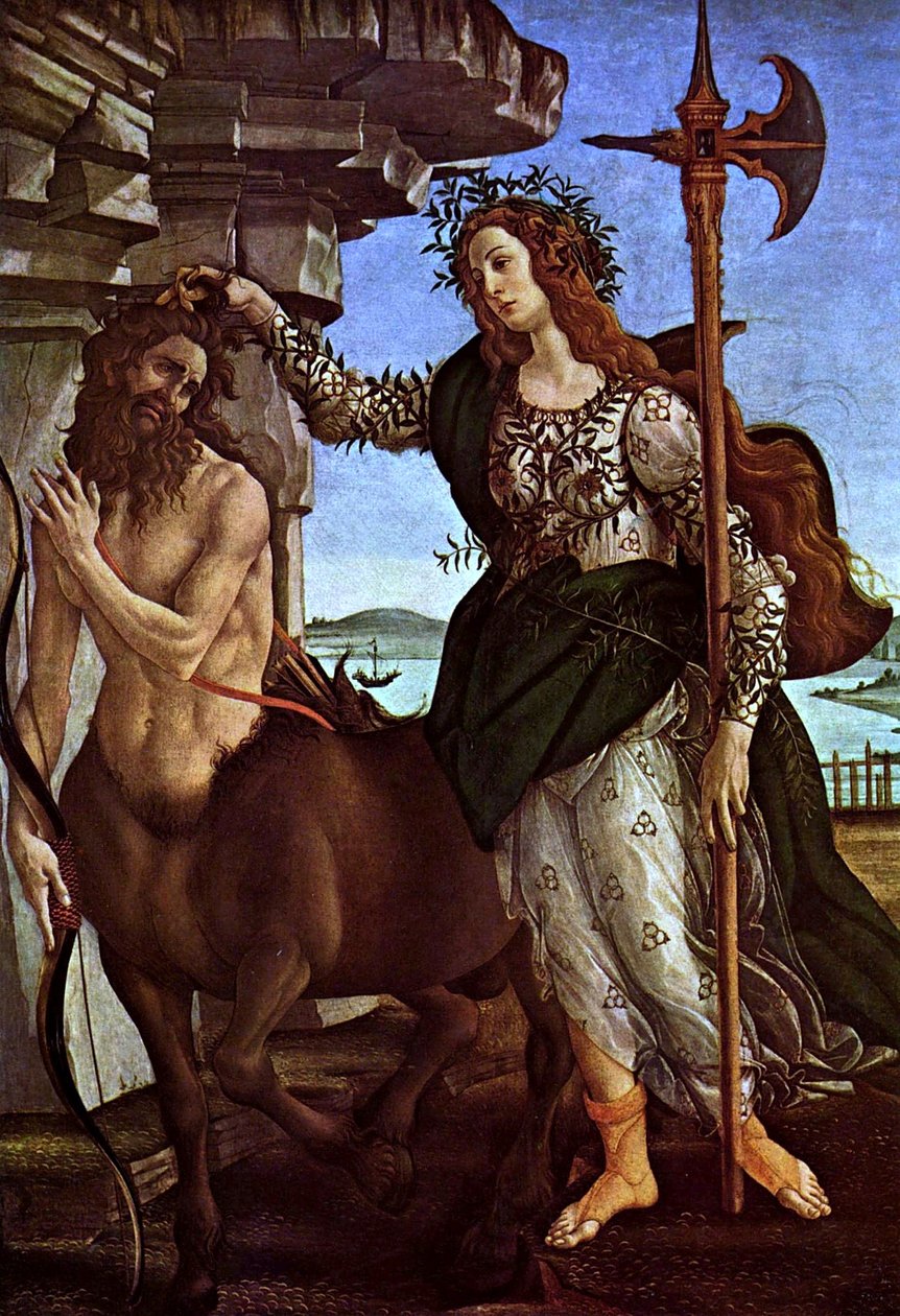 Minerva und der Kentaur tekijältä Sandro Botticelli