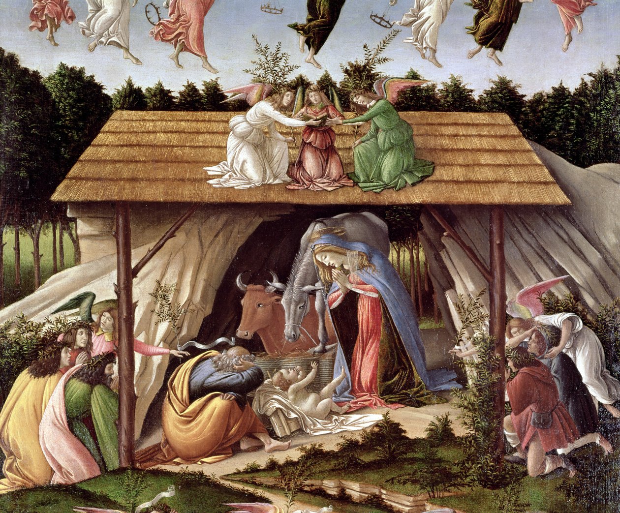Mystic Nativity, 1500 (yksityiskohta) tekijältä Sandro Botticelli