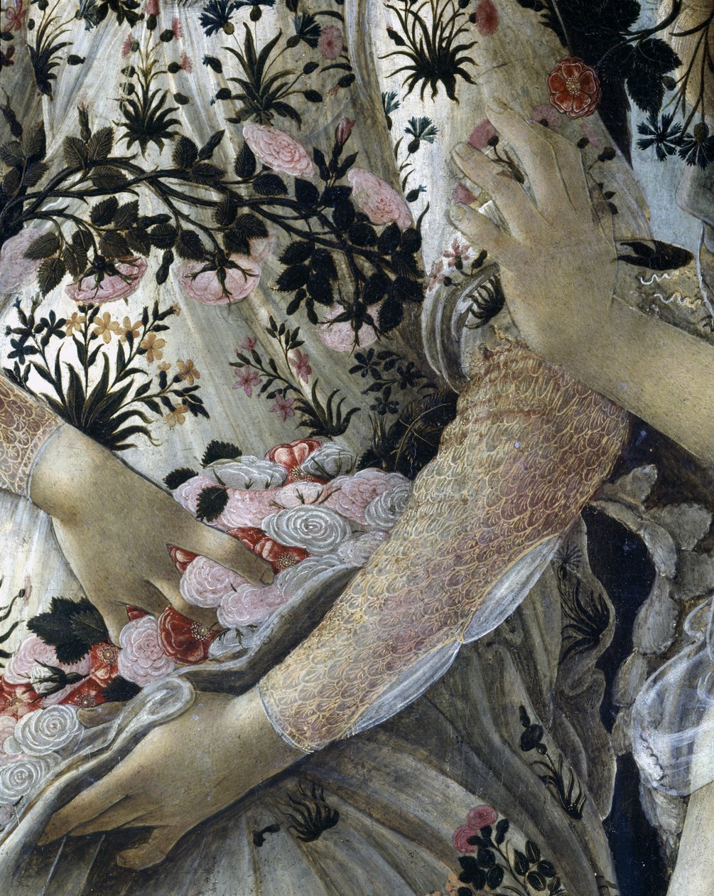 Primavera, n.1478, tempera paneelille, yksityiskohta 558:sta tekijältä Sandro Botticelli