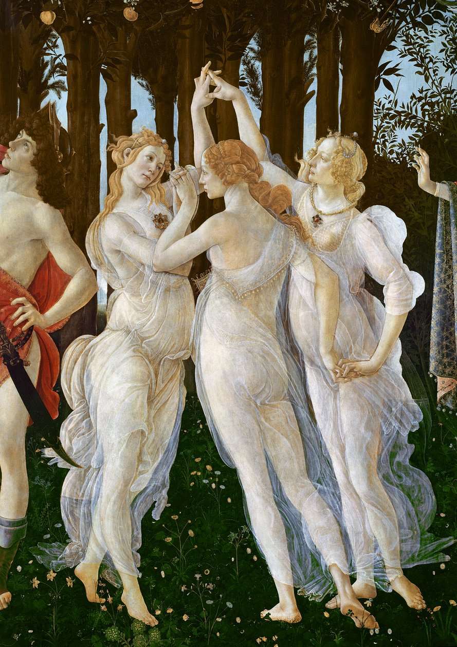 Primavera, n. 1478, tempera paneelin yksityiskohdassa 558 tekijältä Sandro Botticelli