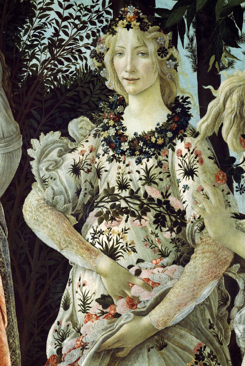 Primavera, n. 1478, tempera paneelin yksityiskohdassa 558 tekijältä Sandro Botticelli