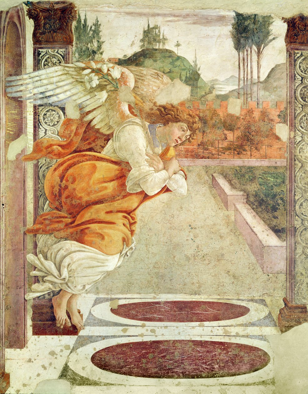 Marian ilmestys (vasen osa), 1481 tekijältä Sandro Botticelli