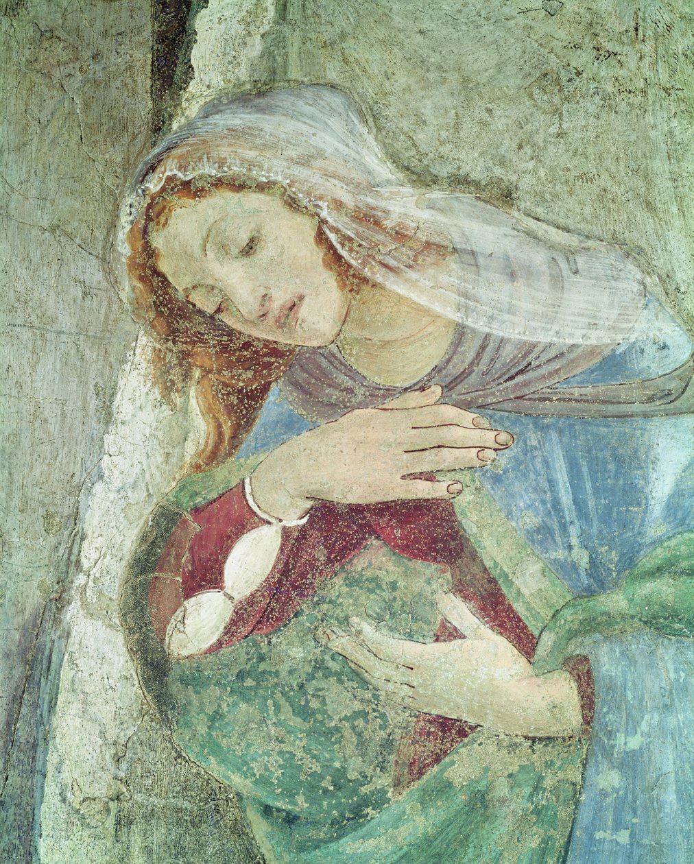 Marian ilmestyspäivän yksityiskohta, n. 1445 fresko tekijältä Sandro Botticelli