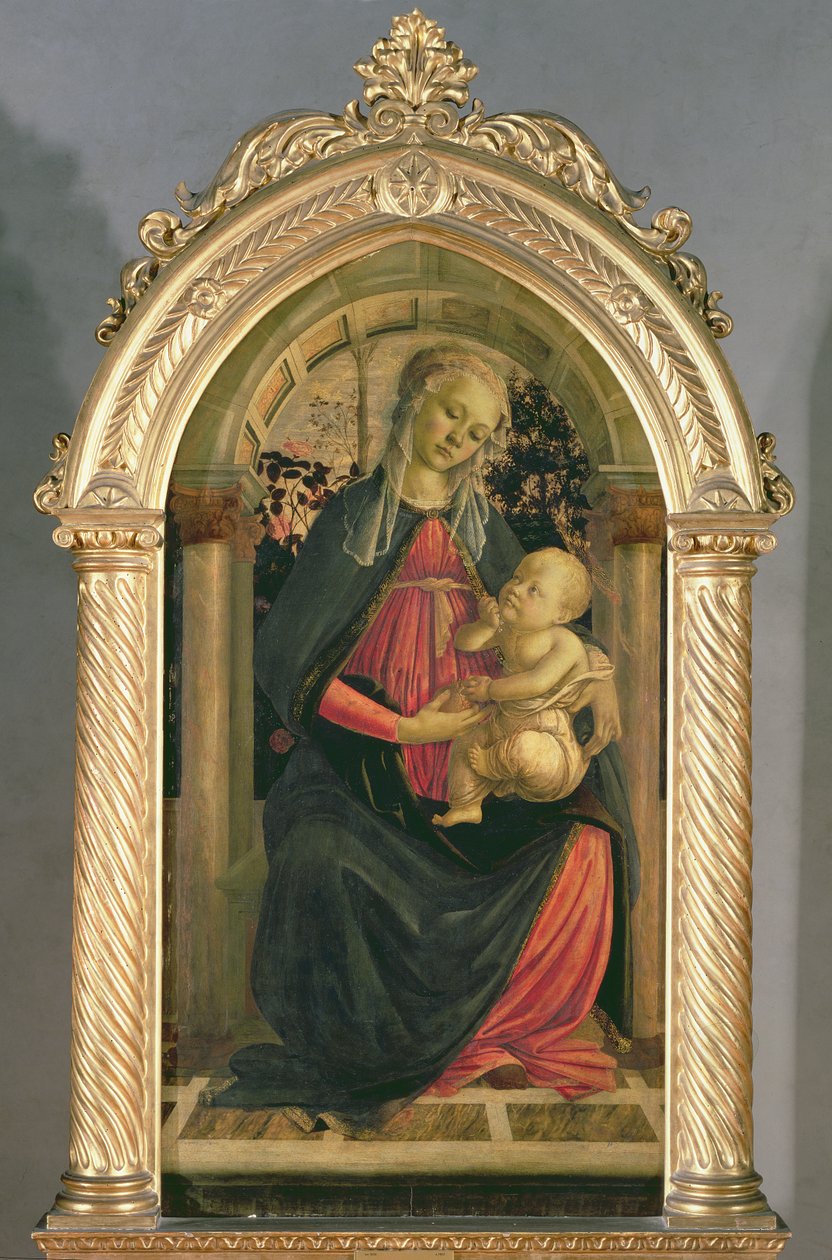 Ruusujen Madonna, n. 1470 (tempera paneelissa) tekijältä Sandro Botticelli