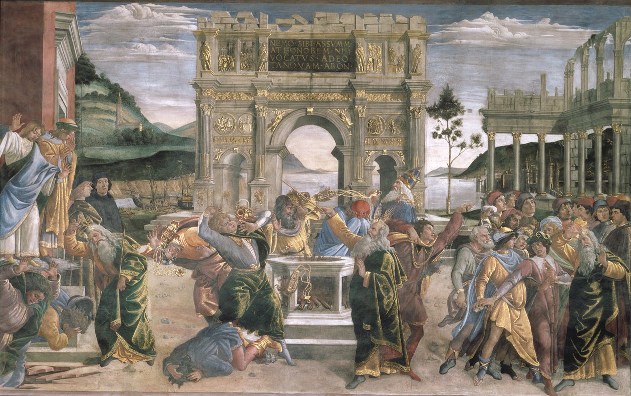 Korahin, Datanin ja Abiramin rangaistus, 1481 tekijältä Sandro Botticelli