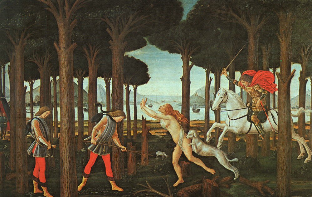 Nastagio degli Onestin tarina tekijältä Sandro Botticelli