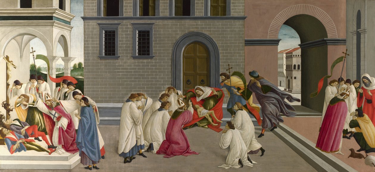 Pyhän Zenobiuksen kolme ihmettä tekijältä Sandro Botticelli