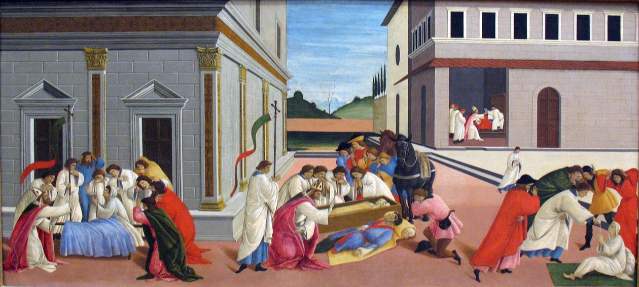 Pyhän Zenobiuksen kolme ihmettä tekijältä Sandro Botticelli
