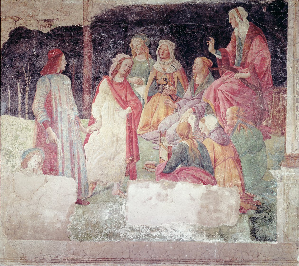 Nuorta miestä tervehtii Seven Liberal Arts, Villa Lemmistä tekijältä Sandro Botticelli