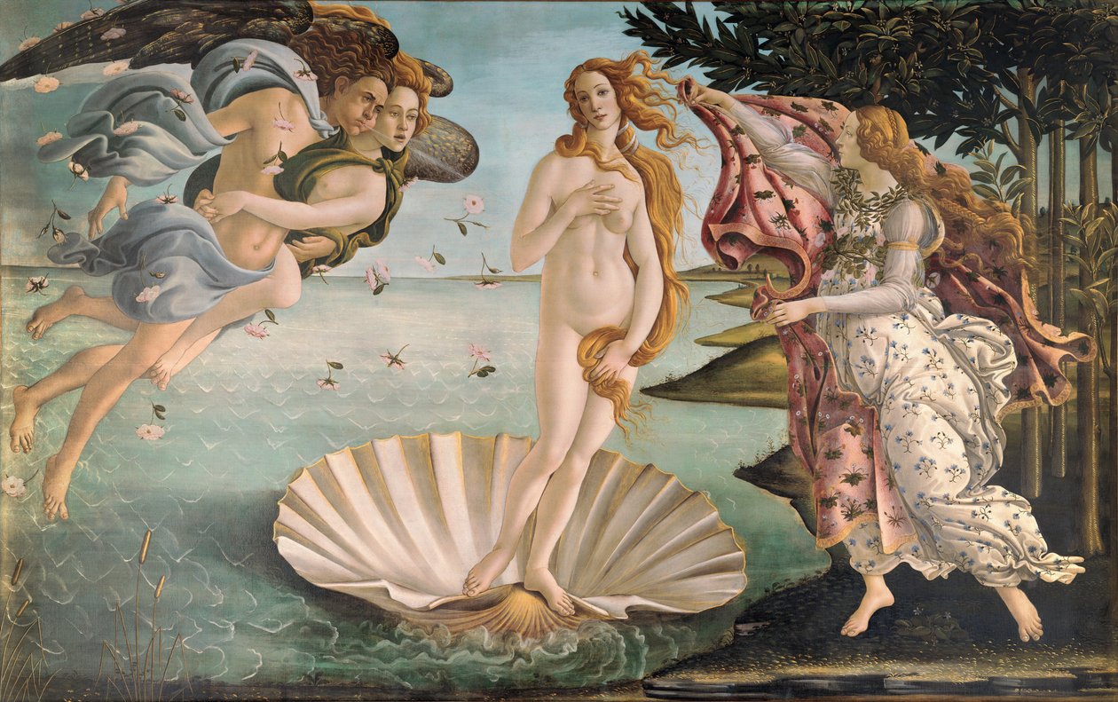 Venuksen syntymä, n. 1485 (tempera kankaalle) tekijältä Sandro Botticelli