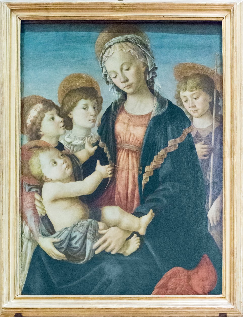 Madonna ja lapsi pyhimyksen Johannes Kastajan ja kahden enkelin kanssa, n. 1470 (paneeli) tekijältä Sandro Botticelli
