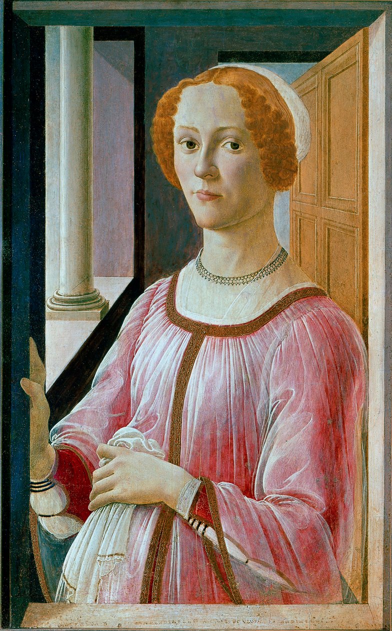 Smeralda Bandinelli Detrempen muotokuva puulle, kirjoittanut Alessandro di Mariano dei Filipepi, Sandro Botticelli (1445-1510) 1471 noin. Su. 65x41 cm Lontoo, Kansallisgalleria tekijältä Sandro Botticelli