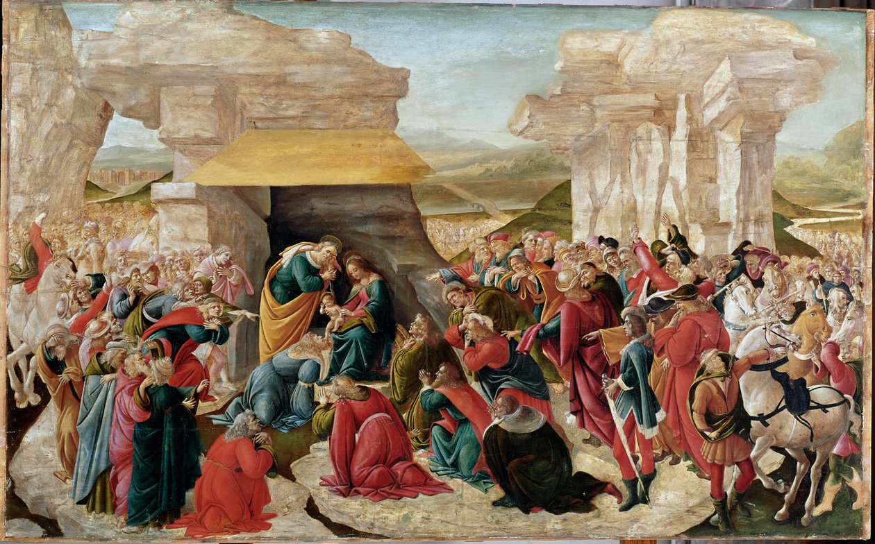 The Adoration of the Magi (keskeneräinen maalaus, n. 1500) tekijältä Sandro Botticelli