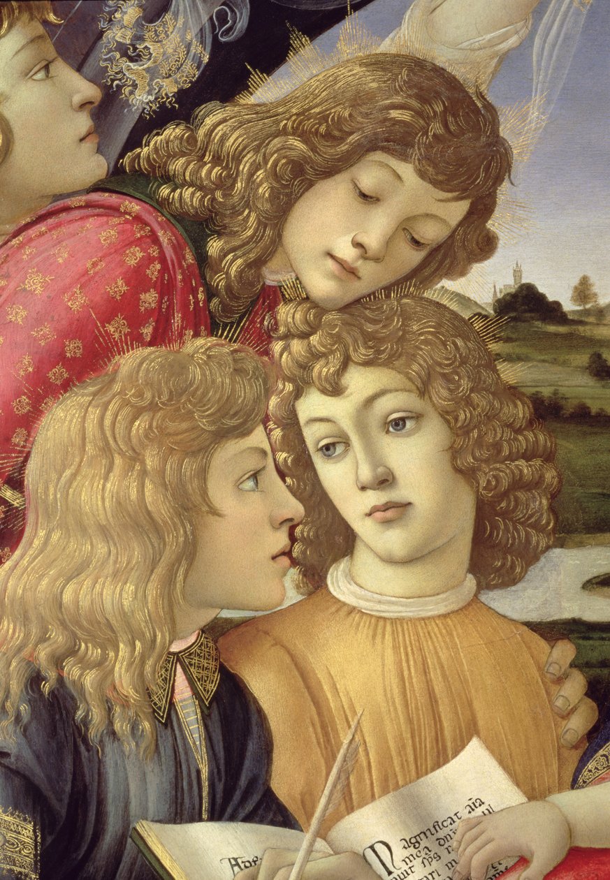 Magnificatin Madonna, yksityiskohta kolmesta pojasta tekijältä Sandro Botticelli