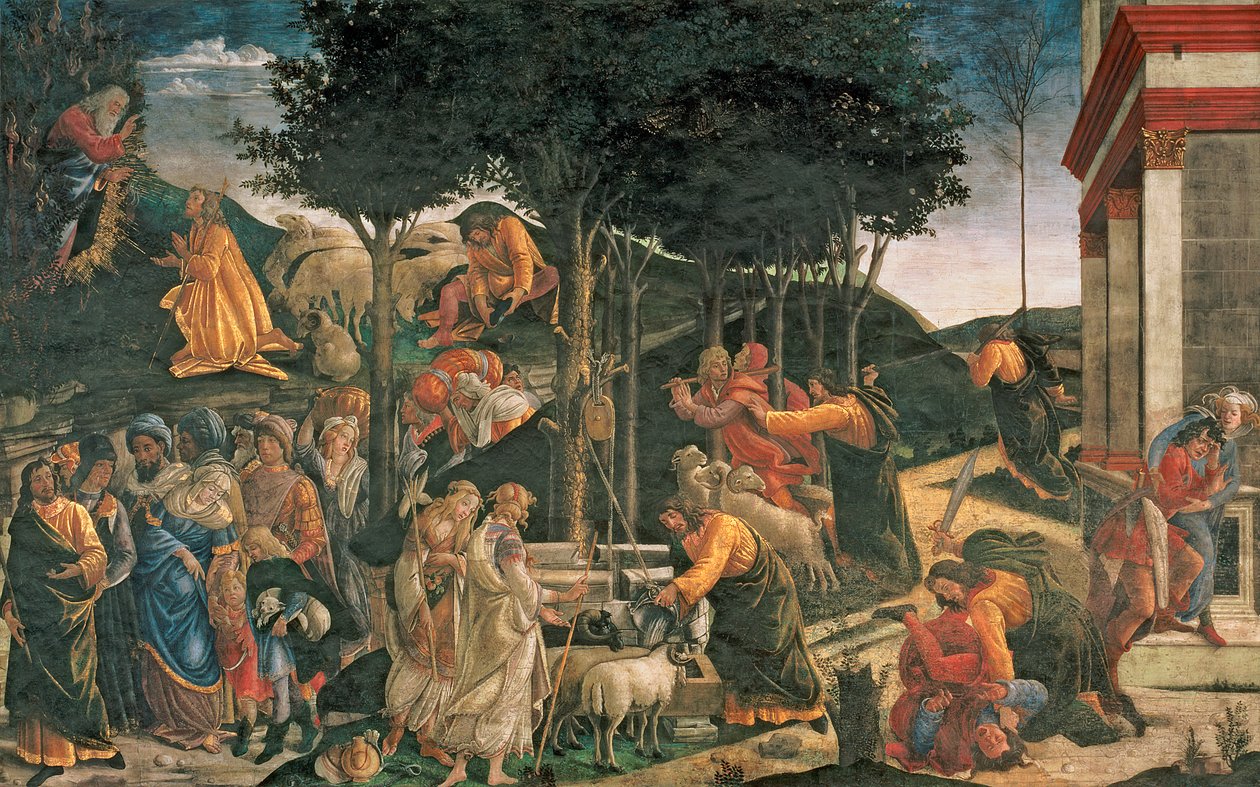 Mooseksen nuoriso, Sikstuksen kappelissa tekijältä Sandro Botticelli