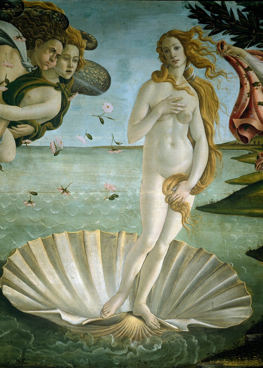 Venuksen syntymä (yksityiskohta) tekijältä Sandro Botticelli