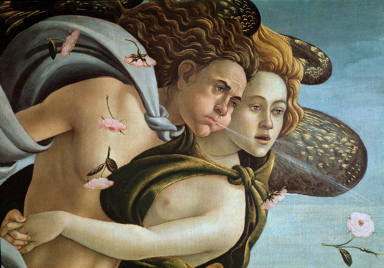 Venuksen syntymä (yksityiskohta) tekijältä Sandro Botticelli
