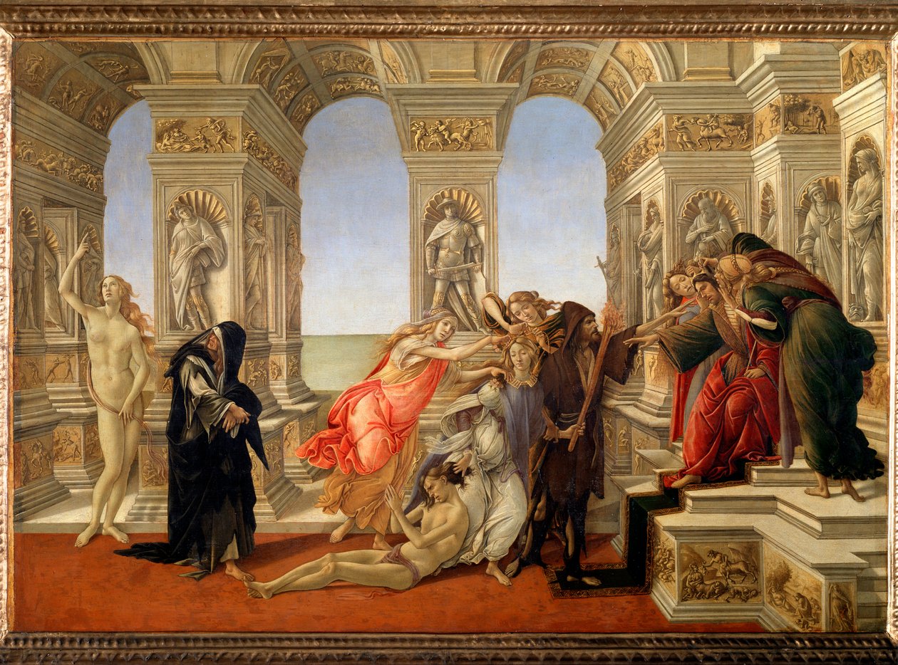 Apellesin herjaus (Tempera kankaalle tekijältä Sandro Botticelli