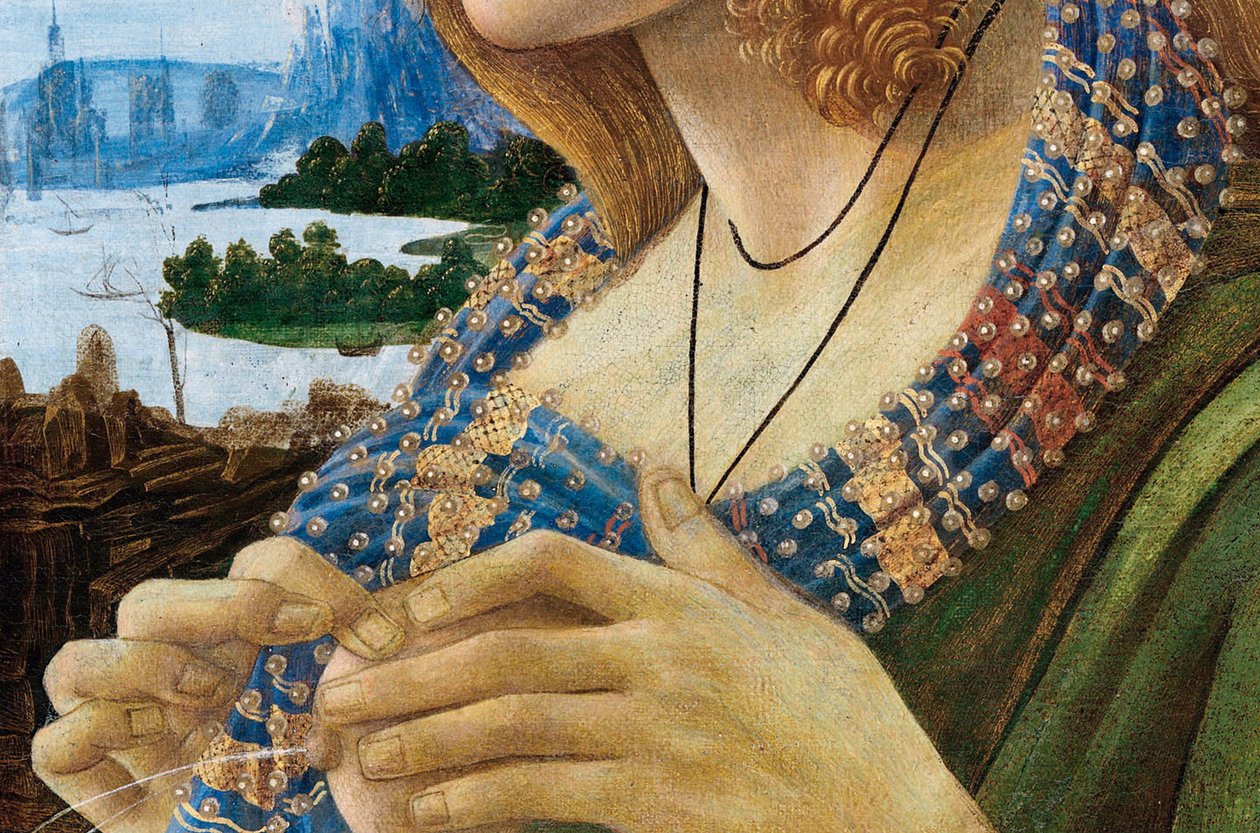 Allegorinen naisen muotokuva Simonetta Vespucci. Yksityiskohta, 1480-1490 tekijältä Sandro Botticelli