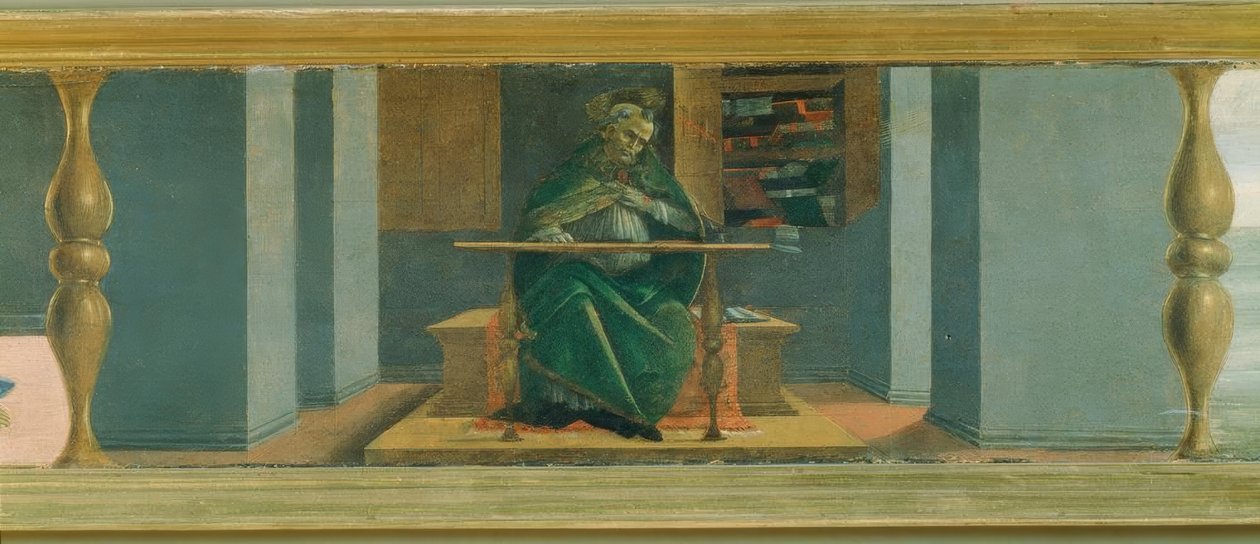 Pyhä Augustinus sellissä tekijältä Sandro Botticelli