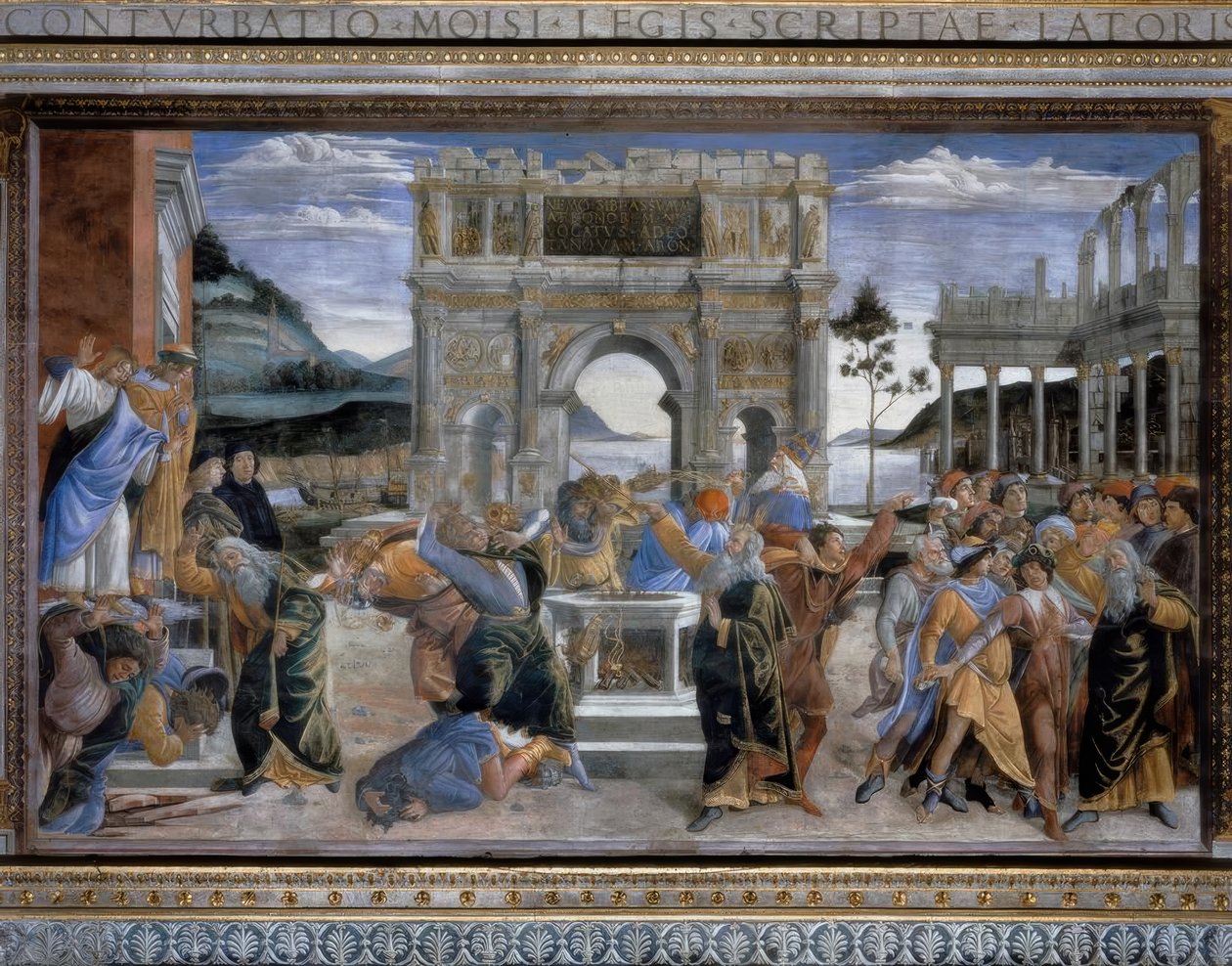 Die Bestrafung der Rotte Korah tekijältä Sandro Botticelli