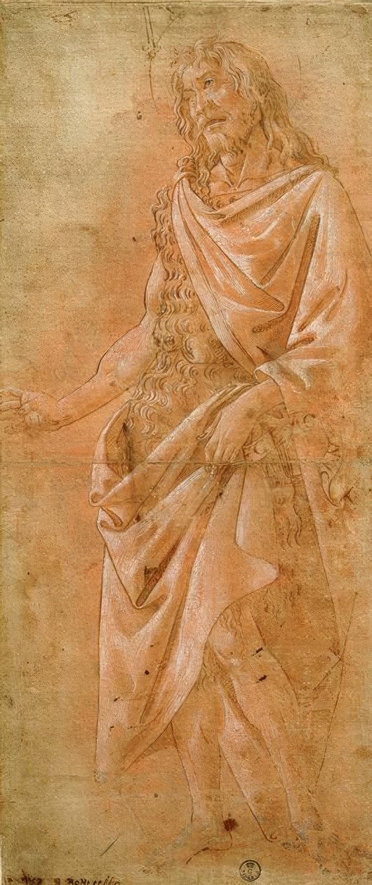 Johannes Kastaja ja lippu tekijältä Sandro Botticelli