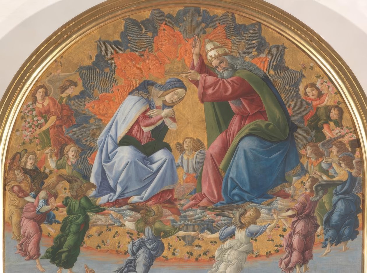 Marian kruunaus neljän pyhän kanssa tekijältä Sandro Botticelli