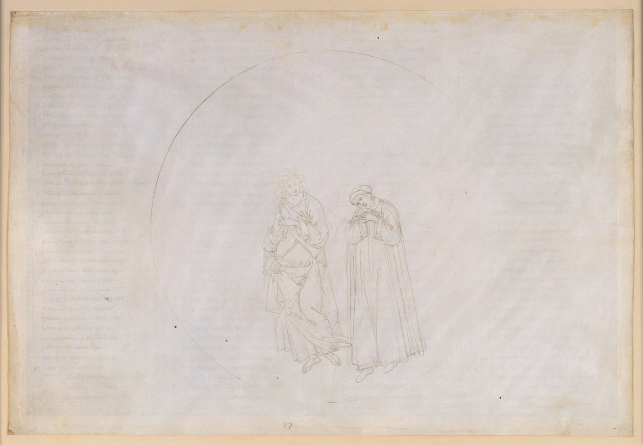 La Divina Commedia, Paradiso XVII. Viides planeettakerros (Marsin taivas): Cacciaguida ennustaa Dantelle maanpaon, mutta myös ikuisen maineen tekijältä Sandro Botticelli