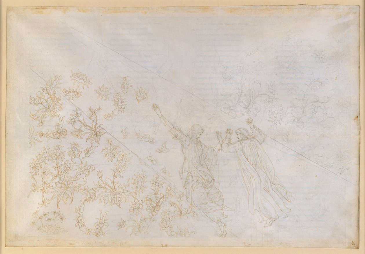 La Divina Commedia, Paradiso XXX. Tie Empyreumiin: Dante ja Beatrice valovirrassa tekijältä Sandro Botticelli