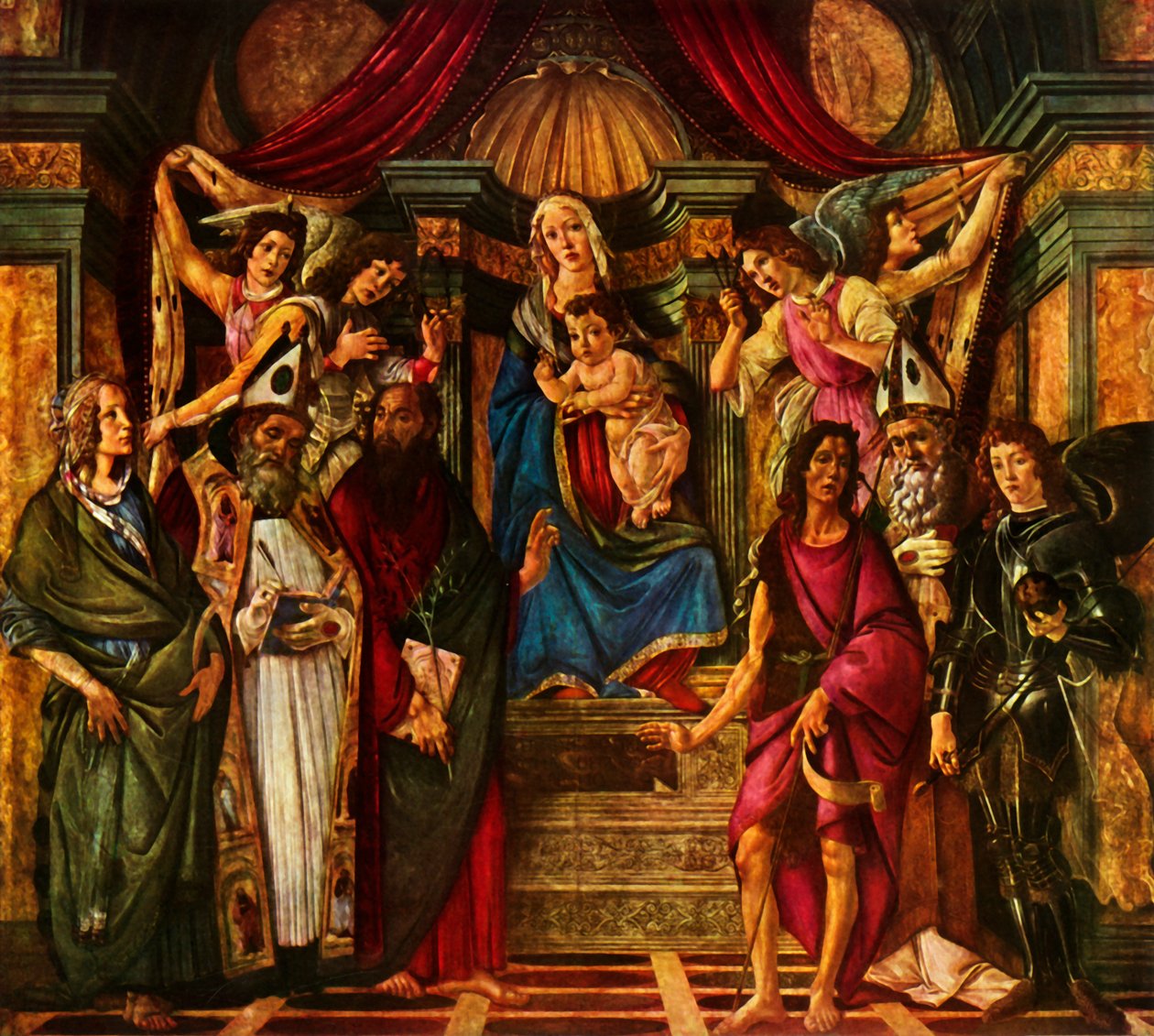 Madonna istui kuuden pyhän kanssa, 1483, 1937. tekijältä Sandro Botticelli
