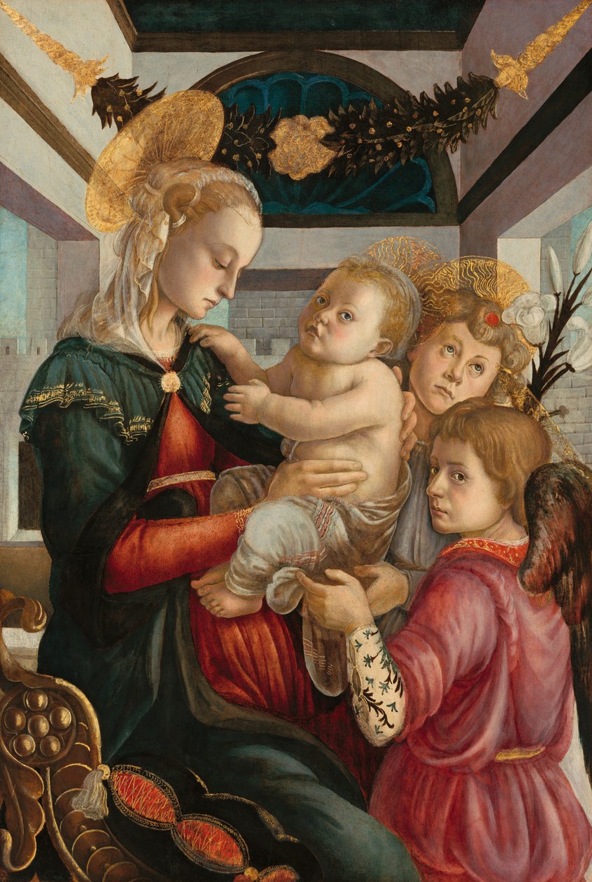 Madonna ja lapsi enkelien kanssa tekijältä Sandro Botticelli