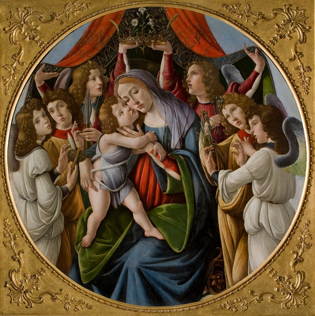Madonna ja lapsi kuuden enkelin kanssa, n. 1500. tekijältä Sandro Botticelli