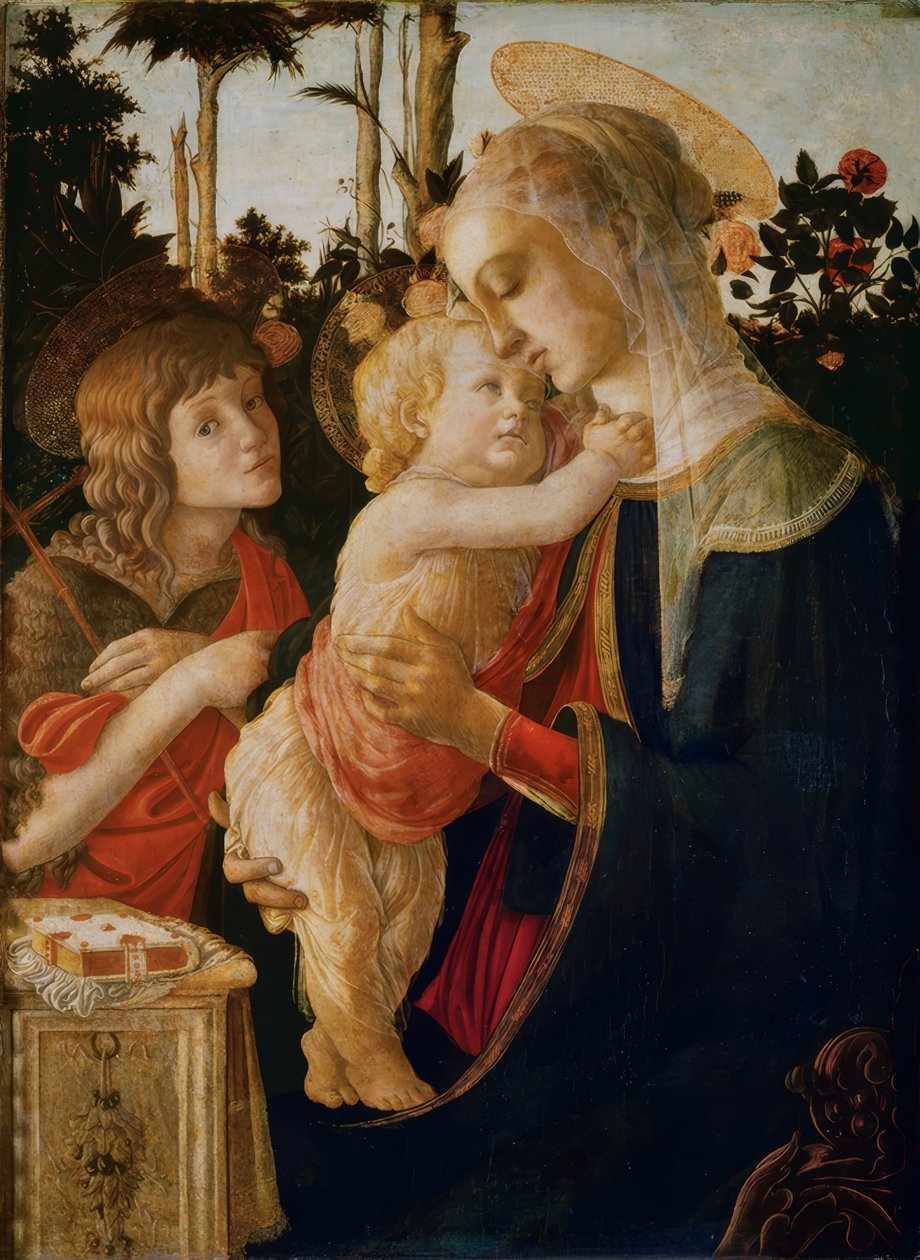 Madonna mit Kind und dem Johannesknaben tekijältä Sandro Botticelli