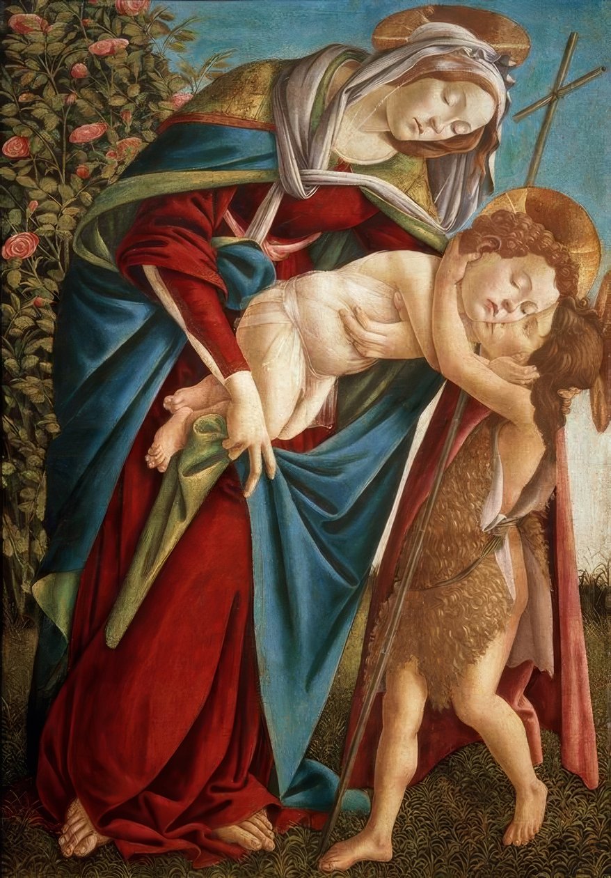 Madonna mit Kind und dem Johannesknaben tekijältä Sandro Botticelli