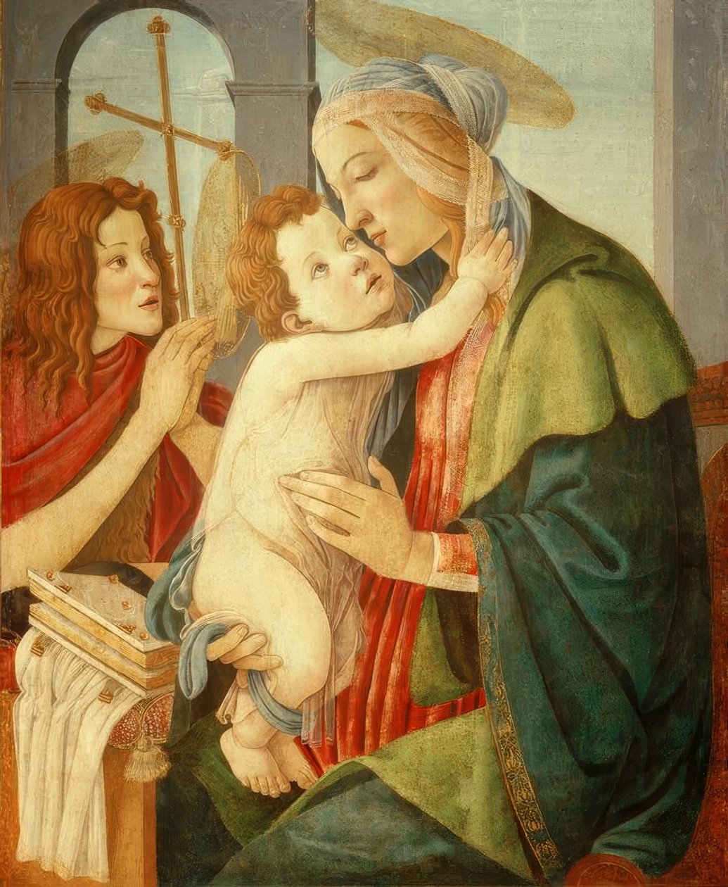 Madonna lapsen kanssa ja Johannesknaben tekijältä Sandro Botticelli