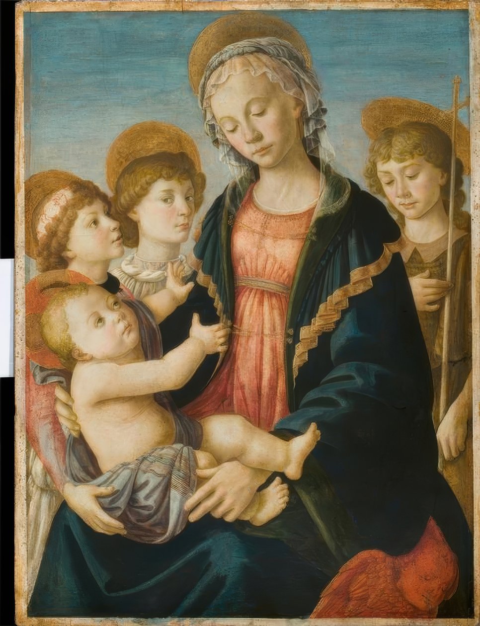 Maria mit Kind, dem Johannesknaben und zwei Engeln tekijältä Sandro Botticelli